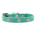 Mansbestfriend Silver Flower Widget Dog CollarAqua Size 12 MA938040